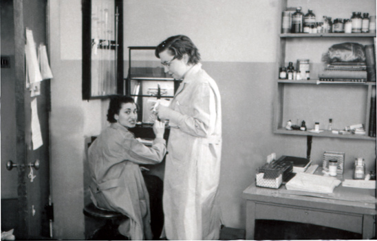 Dr Sally Joyston-Bechal (left) and an assistant at the Eastman Dental Dispensary, Rochester, NY