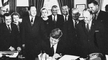 September 21, 1961 JFK signs Fulbright-Hays Act, Washington, D.C.