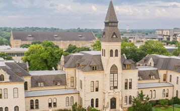 Aerial photograph of Kansas State University