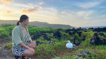 Stephanie Niu with Christmas Island wildlife
